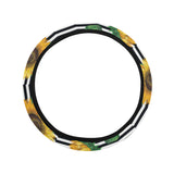 sunflowers ribbon background Car Steering Wheel Cover