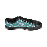 Vintage star pattern Men's Low Top Canvas Shoes Black