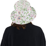 Beautiful pink lotus waterlily leaves pattern Unisex Bucket Hat