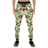 Red apples leaves pattern Unisex Casual Sweatpants