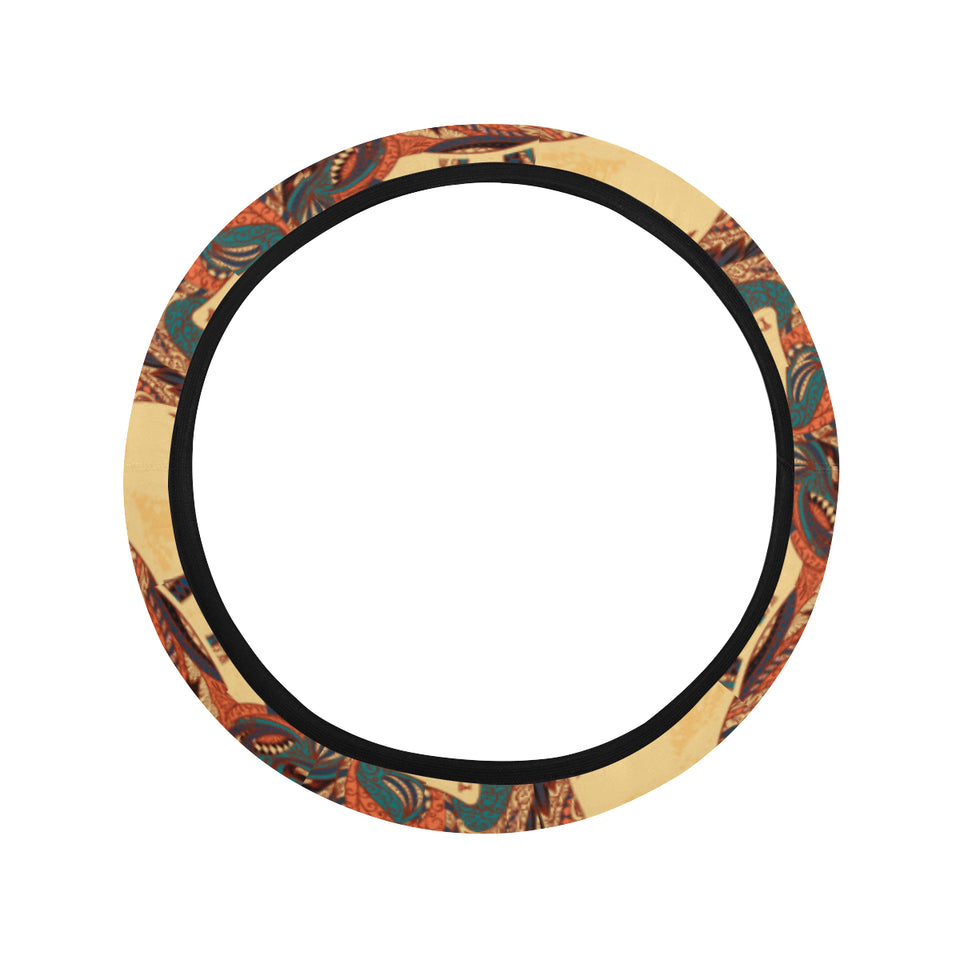 Camel polynesian tribal design pattern Car Steering Wheel Cover