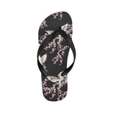 Japanese crane pink sakura pattern Unisex Flip Flops