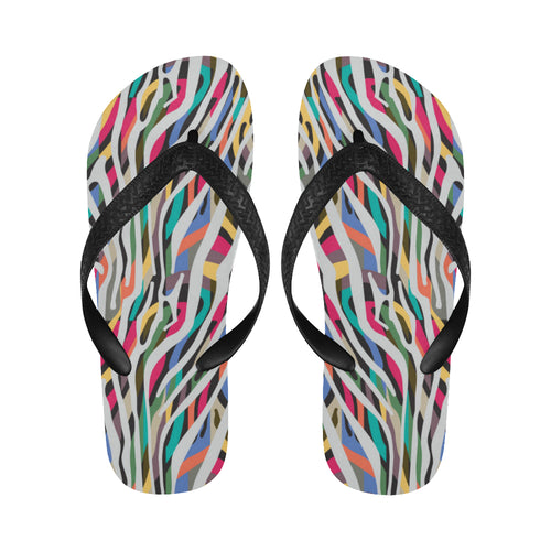 Colorful zebra skin pattern Unisex Flip Flops