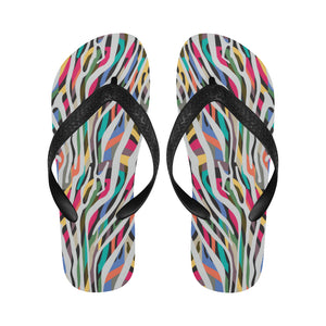 Colorful zebra skin pattern Unisex Flip Flops