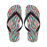 Colorful zebra skin pattern Unisex Flip Flops
