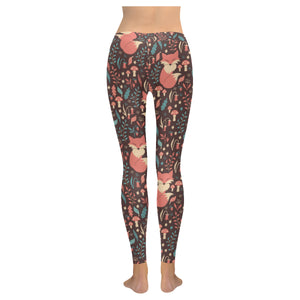 fox leaves mushroom pattern Women's Legging Fulfilled In US