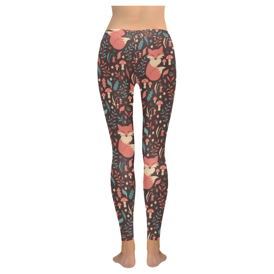 fox leaves mushroom pattern Women's Legging Fulfilled In US