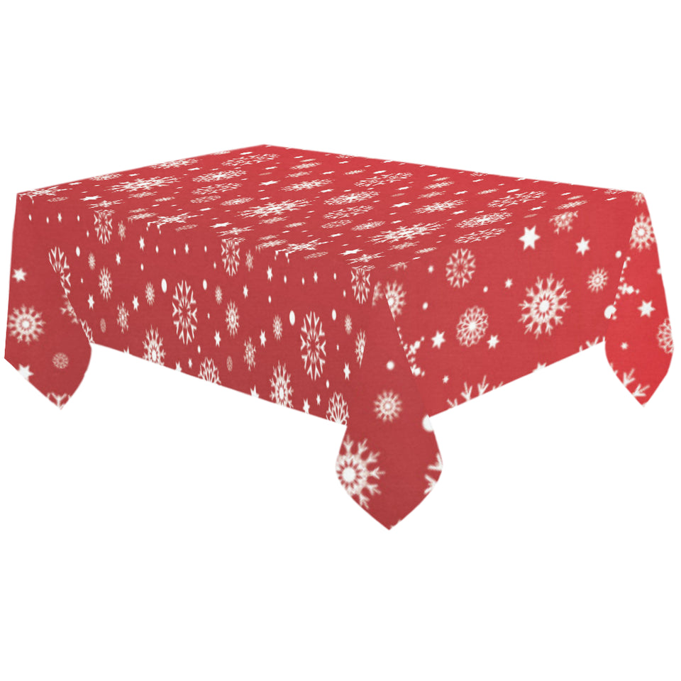 Snowflake pattern red background Tablecloth