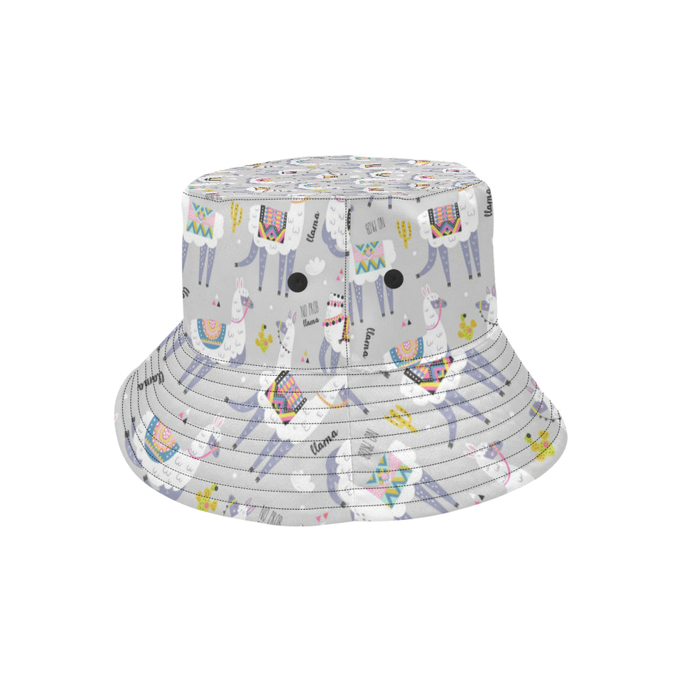 Cute Llama Alpaca pattern Unisex Bucket Hat