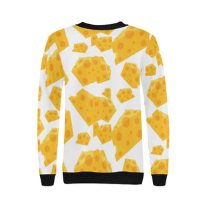Cheese slice pattern Women's Crew Neck Sweatshirt