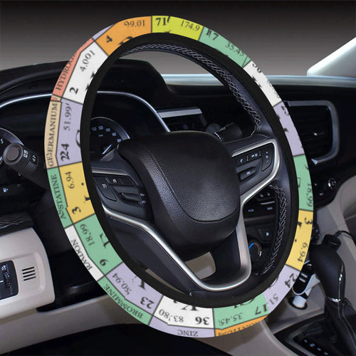Chemistry Periodic Table Pattern Print Design 01 Car Steering Wheel Cover