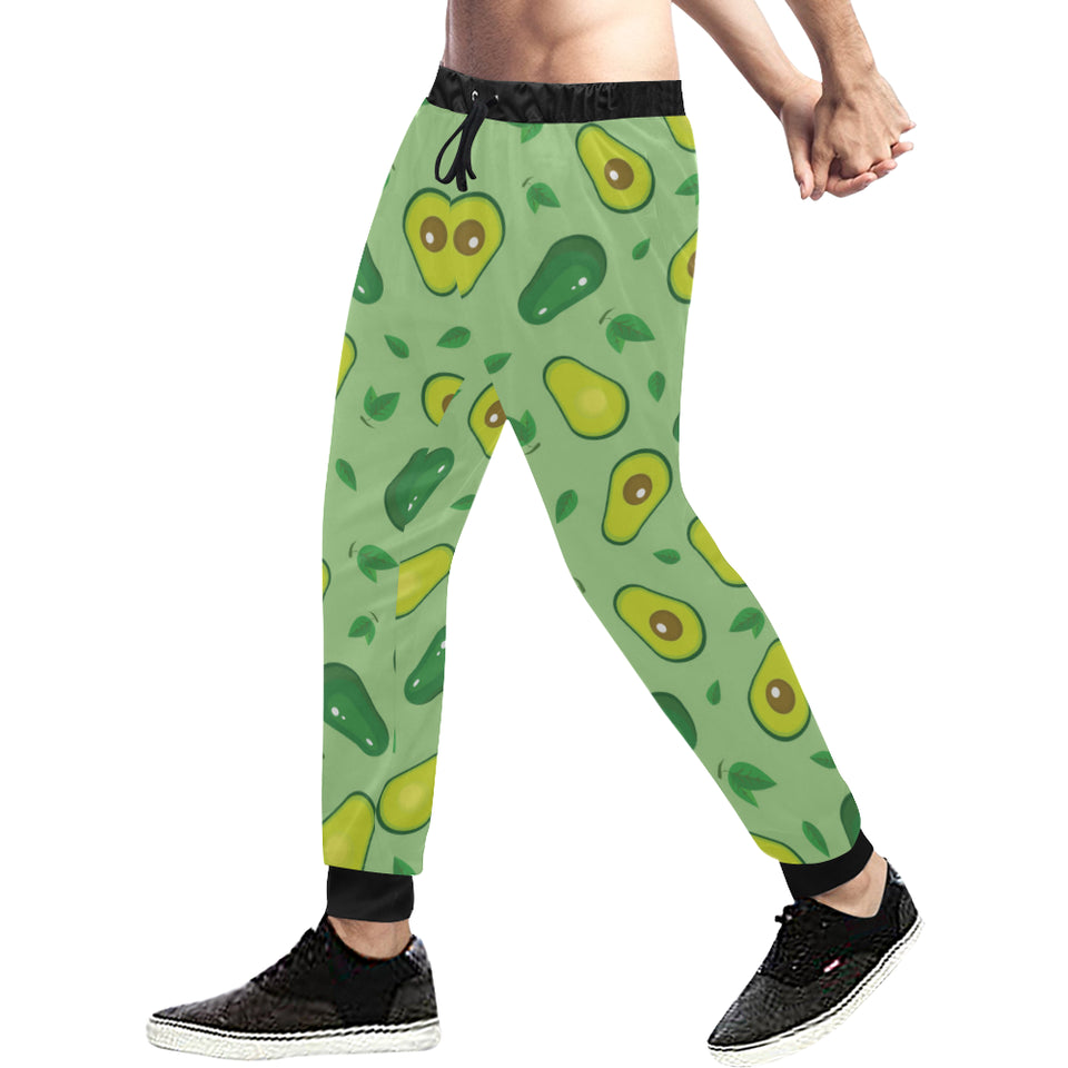 Avocado pattern green background Unisex Casual Sweatpants