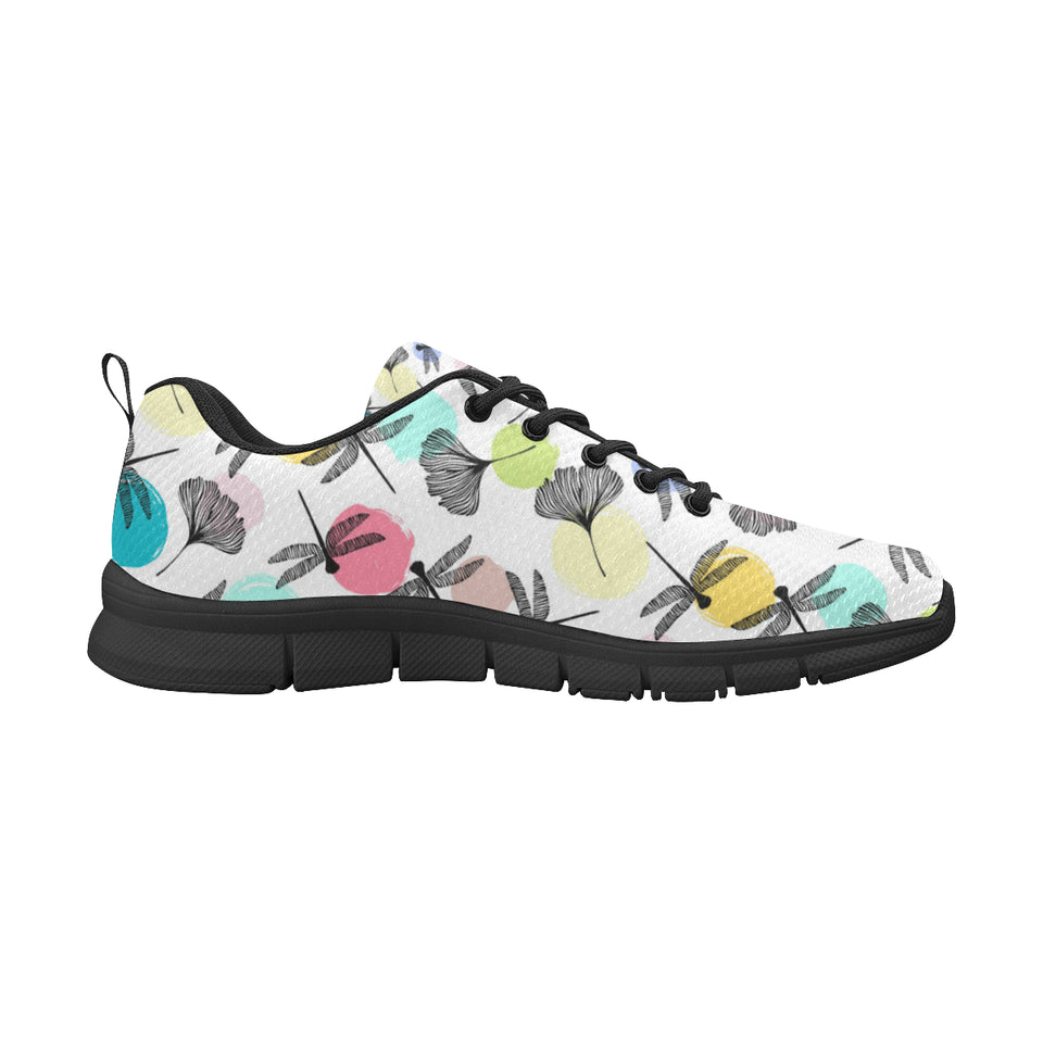 Dragonflies ginkgo leaves pattern Women's Sneaker Shoes