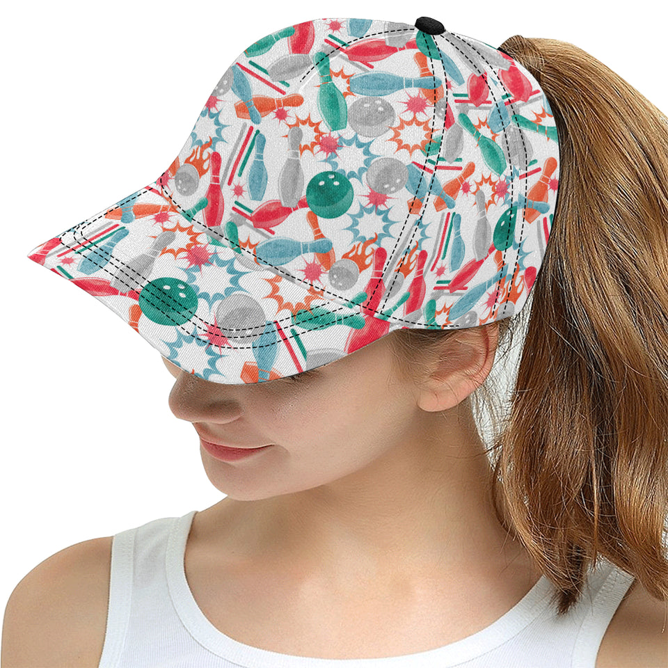 Watercolor bowling pattern All Over Print Snapback Cap