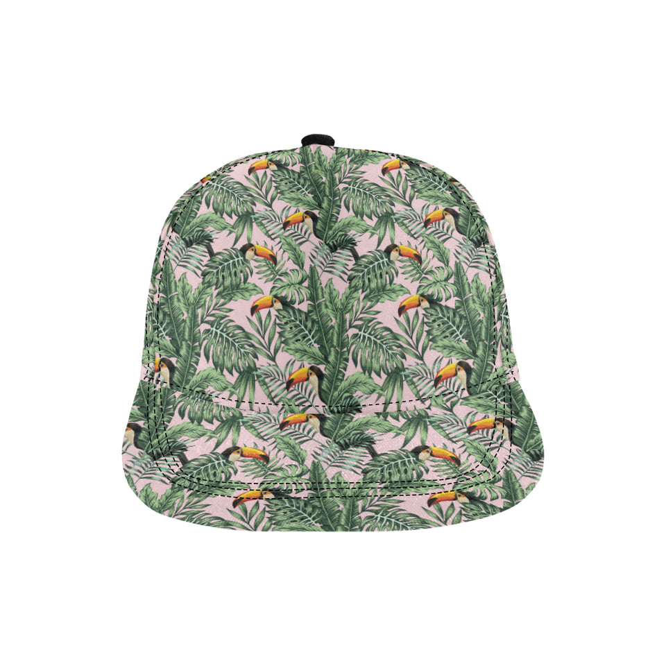 Toucan tropical green jungle palm pattern All Over Print Snapback Cap