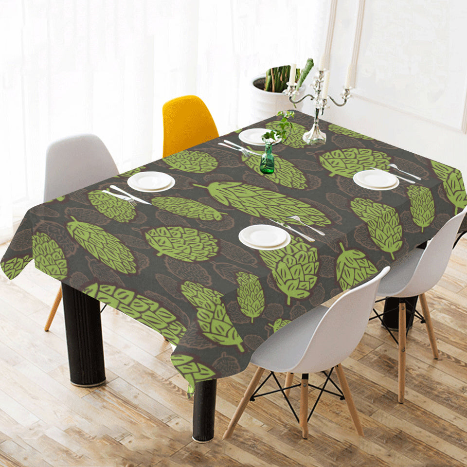 Hop pattern black background Tablecloth