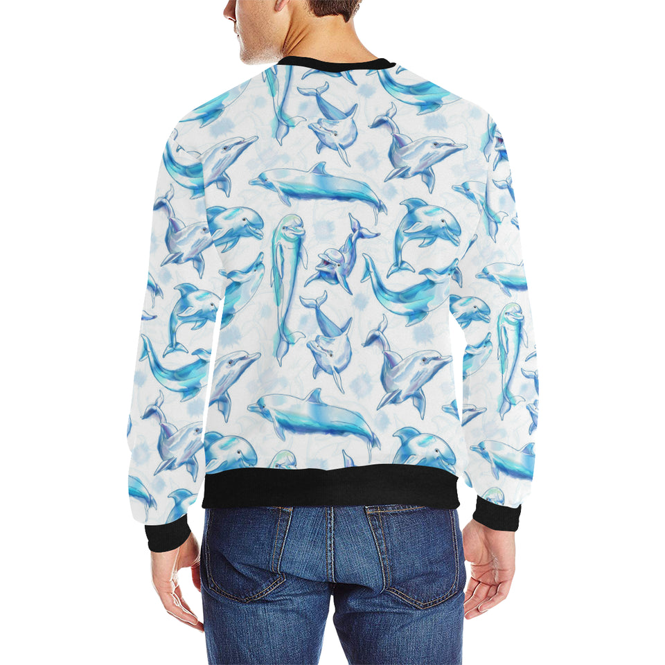 Watercolor dolphin pattern Men's Crew Neck Sweatshirt