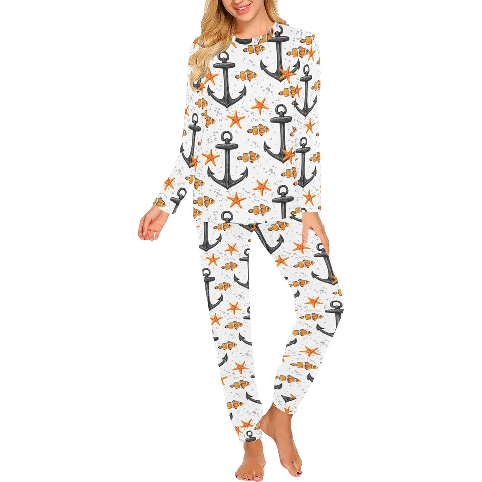 Clown Fish Pattern Print Design 02 Women's All Over Print Pajama Set