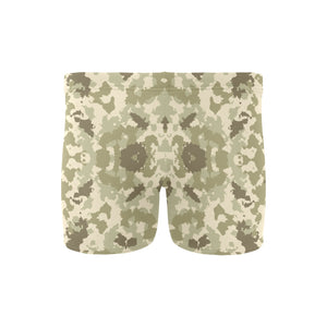 Light Green camouflage pattern Men's Swimming Trunks