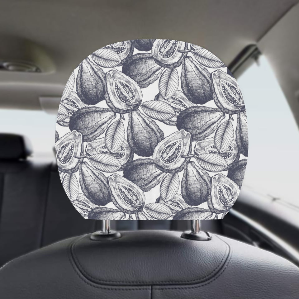Guava tropical hand drawn pattern Car Headrest Cover