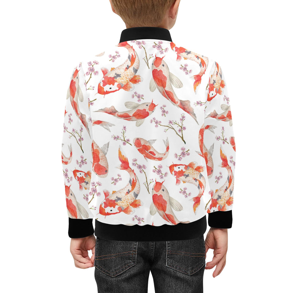 Watercolor Koi Fish Carp Fish pattern Kids' Boys' Girls' Bomber Jacket