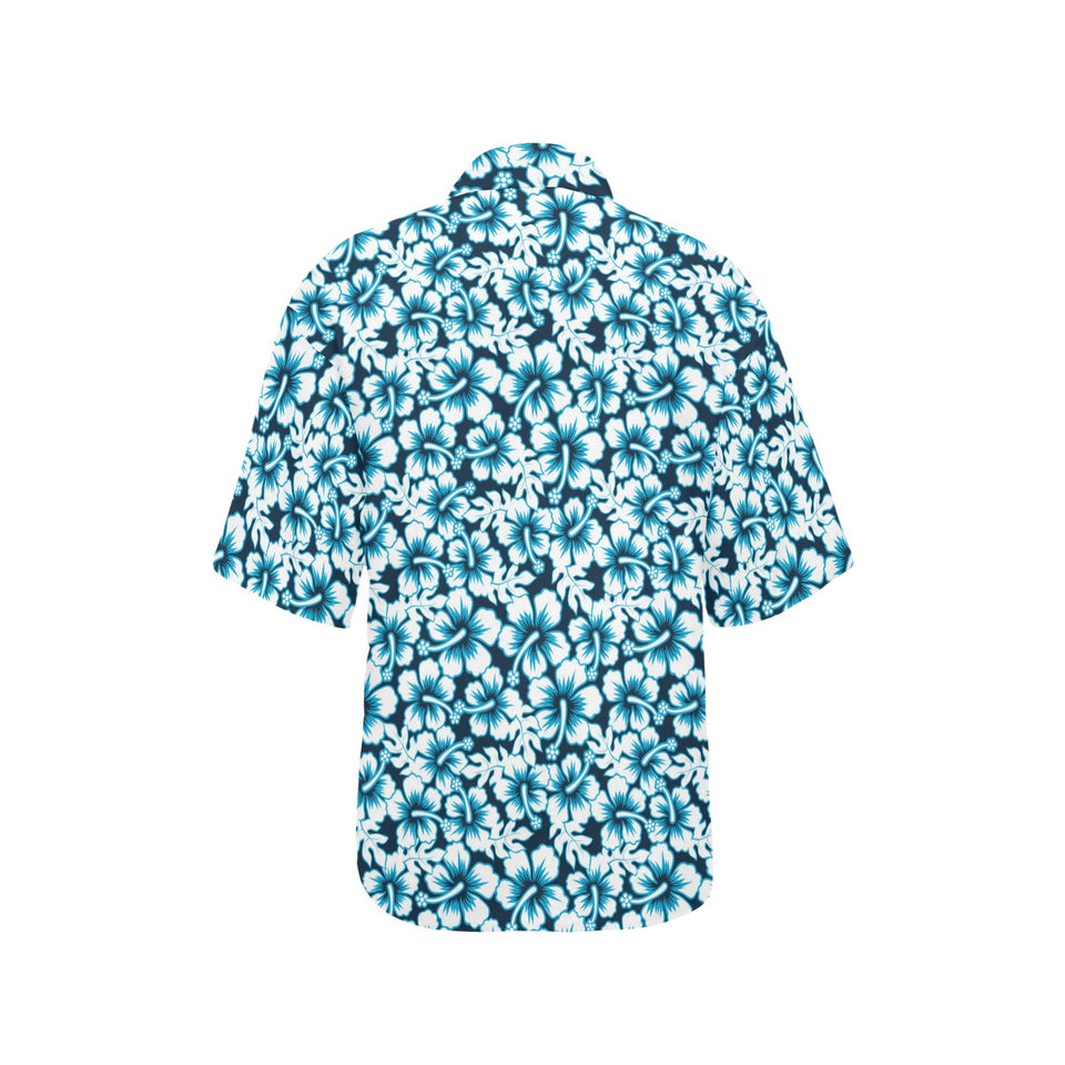 Hibiscus Pattern Print Design 04 Women's All Over Print Hawaiian Shirt