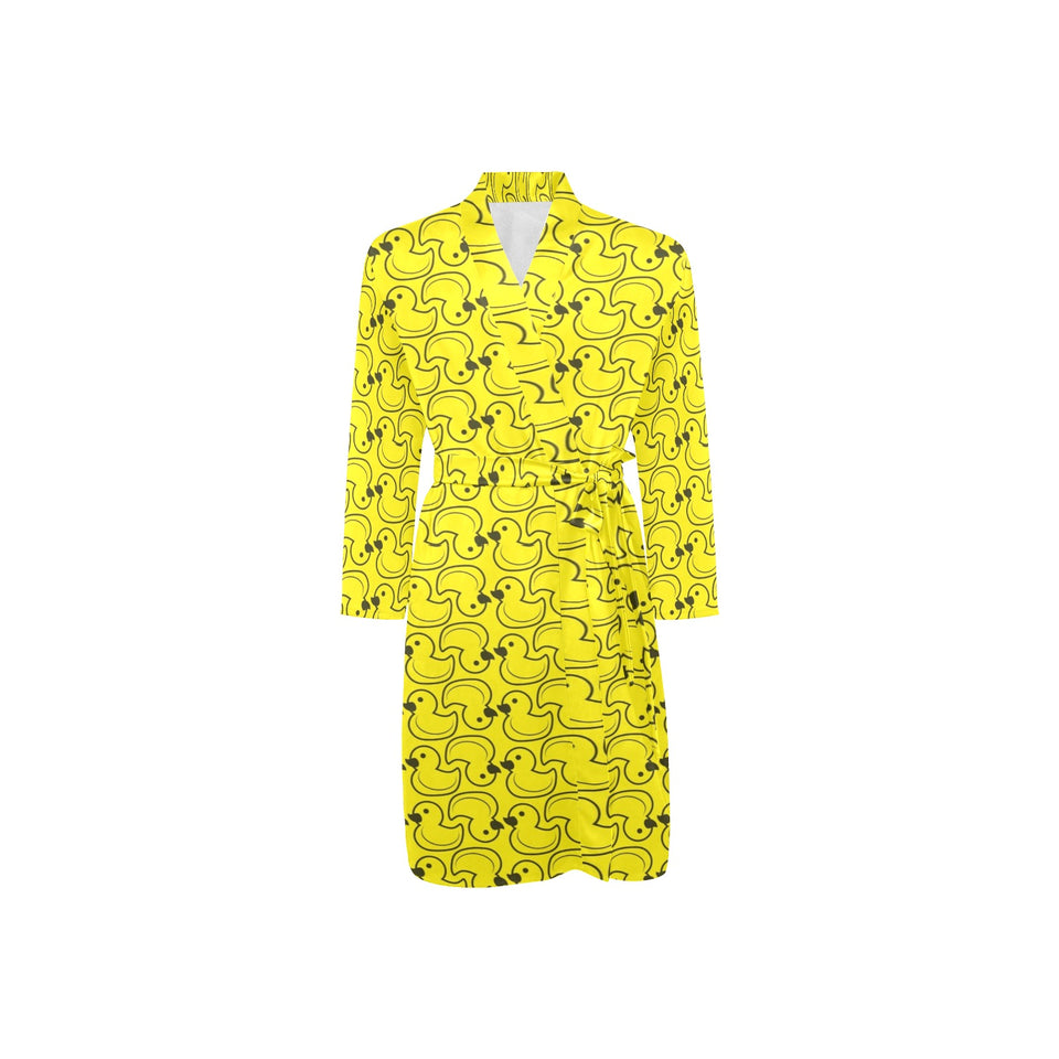 Duck Pattern Print Design 02 Men's Long Sleeve Belted Night Robe