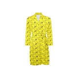 Duck Pattern Print Design 02 Men's Long Sleeve Belted Night Robe