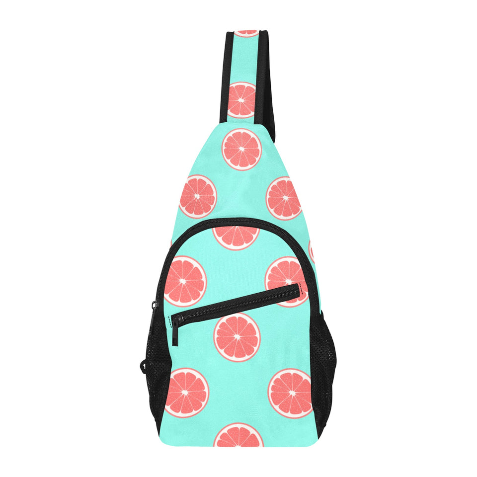 Grapefruit green background All Over Print Chest Bag