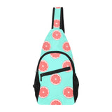 Grapefruit green background All Over Print Chest Bag