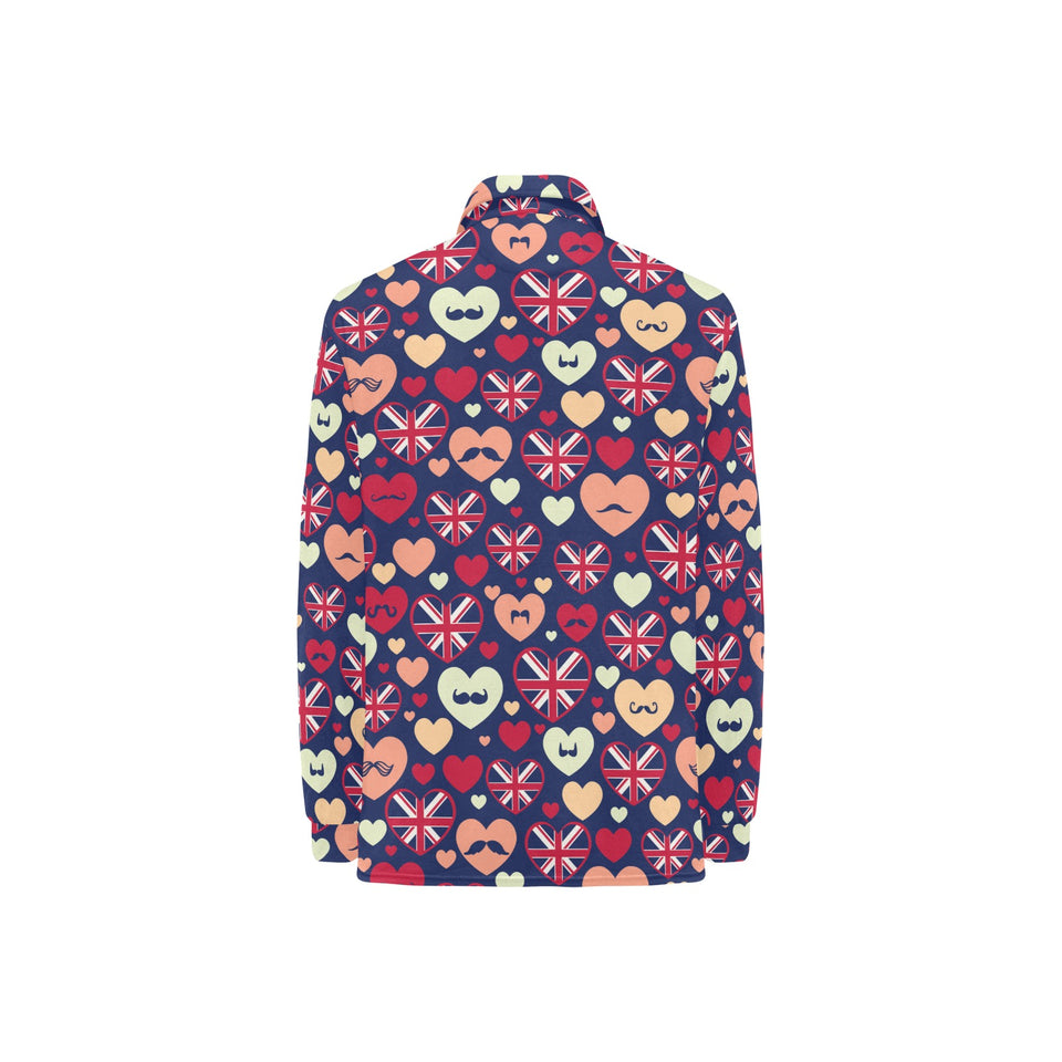 British Pattern Print Design 02 Women's Long Sleeve Polo Shirt