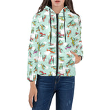 Helicopter design pattern Women's Padded Hooded Jacket