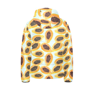 Watercolor papaya pattern Kids' Boys' Girls' Padded Hooded Jacket