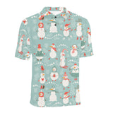 Cute snowman pattern Men's All Over Print Polo Shirt