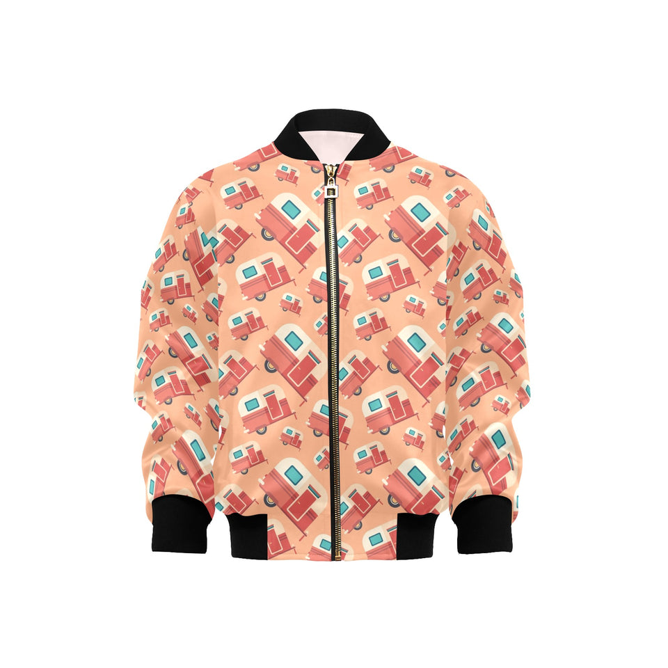 Camper Van Pattern Print Design 03 Kids' Boys' Girls' Bomber Jacket
