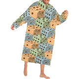 Dice Pattern Print Design 05 Blanket Robe with Sleeves