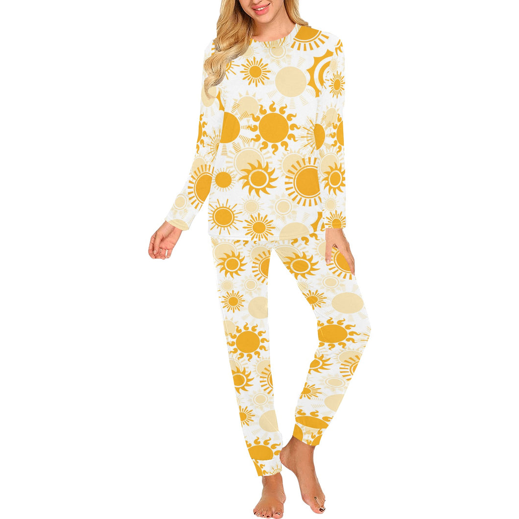 Sun design pattern Women's All Over Print Pajama Set