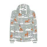 Beautiful deers Winter Christmas Men's Padded Hooded Jacket