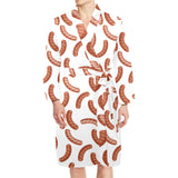 Sausage Pattern Print Design 04 Men's Long Sleeve Belted Night Robe