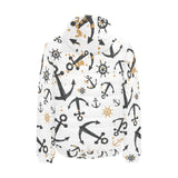 Anchors Rudders pattern Men's Padded Hooded Jacket