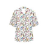 Skate Board Pattern Print Design 05 Women's All Over Print Hawaiian Shirt