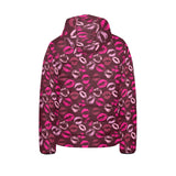 Lips Pattern Print Design 03 Kids' Boys' Girls' Padded Hooded Jacket