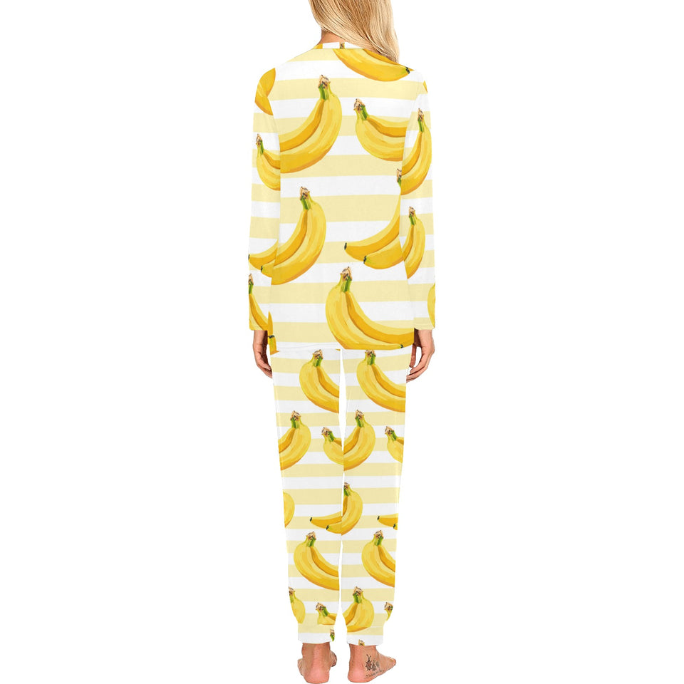Banana pattern blackground Women's All Over Print Pajama Set