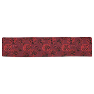 Rose Pattern Print Design 03 Table Runner