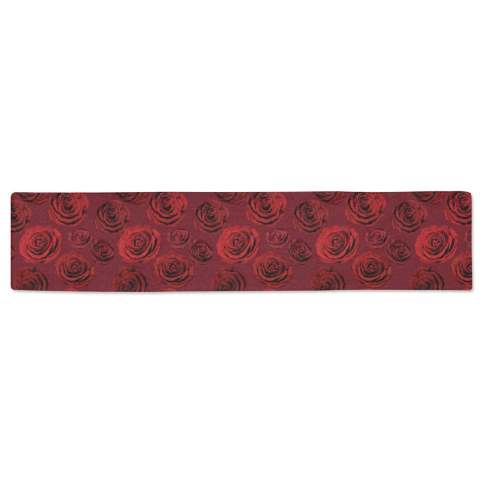 Rose Pattern Print Design 03 Table Runner