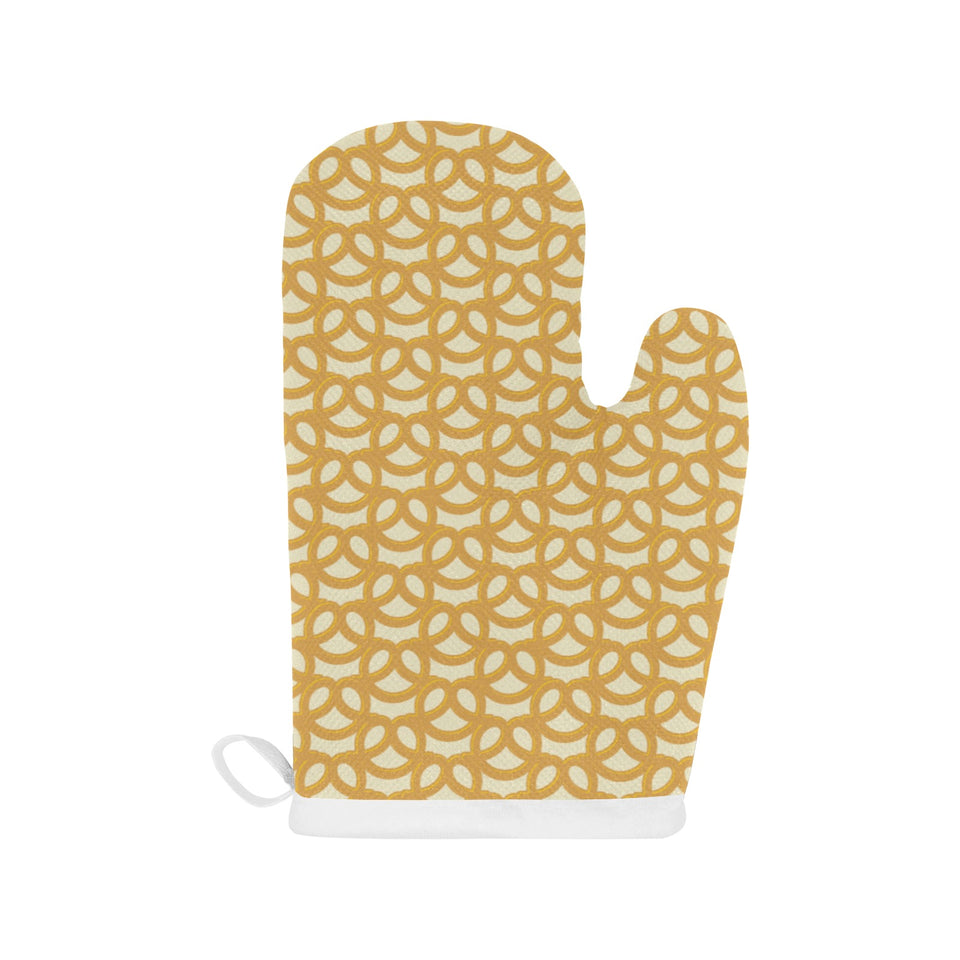 Pretzels Pattern Print Design 01 Heat Resistant Oven Mitts