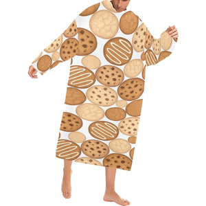 Various cookie pattern Blanket Robe with Sleeves