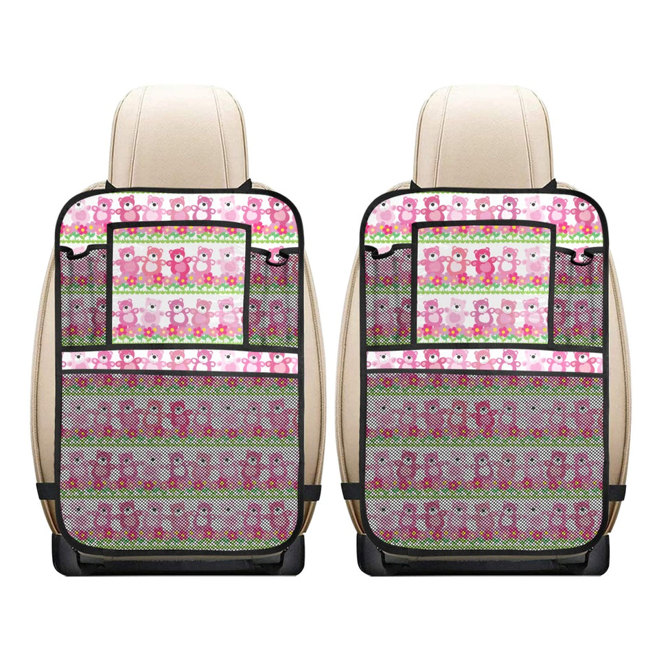 Teddy Bear Pattern Print Design 04 Car Seat Back Organizer