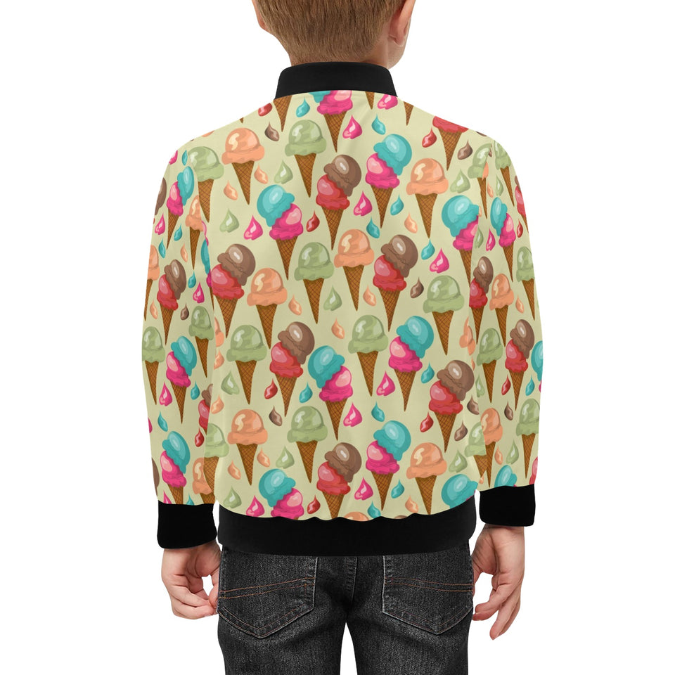Colorful ice cream pattern Kids' Boys' Girls' Bomber Jacket