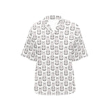 Hippopotamus Pattern Print Design 05 Women's All Over Print Hawaiian Shirt